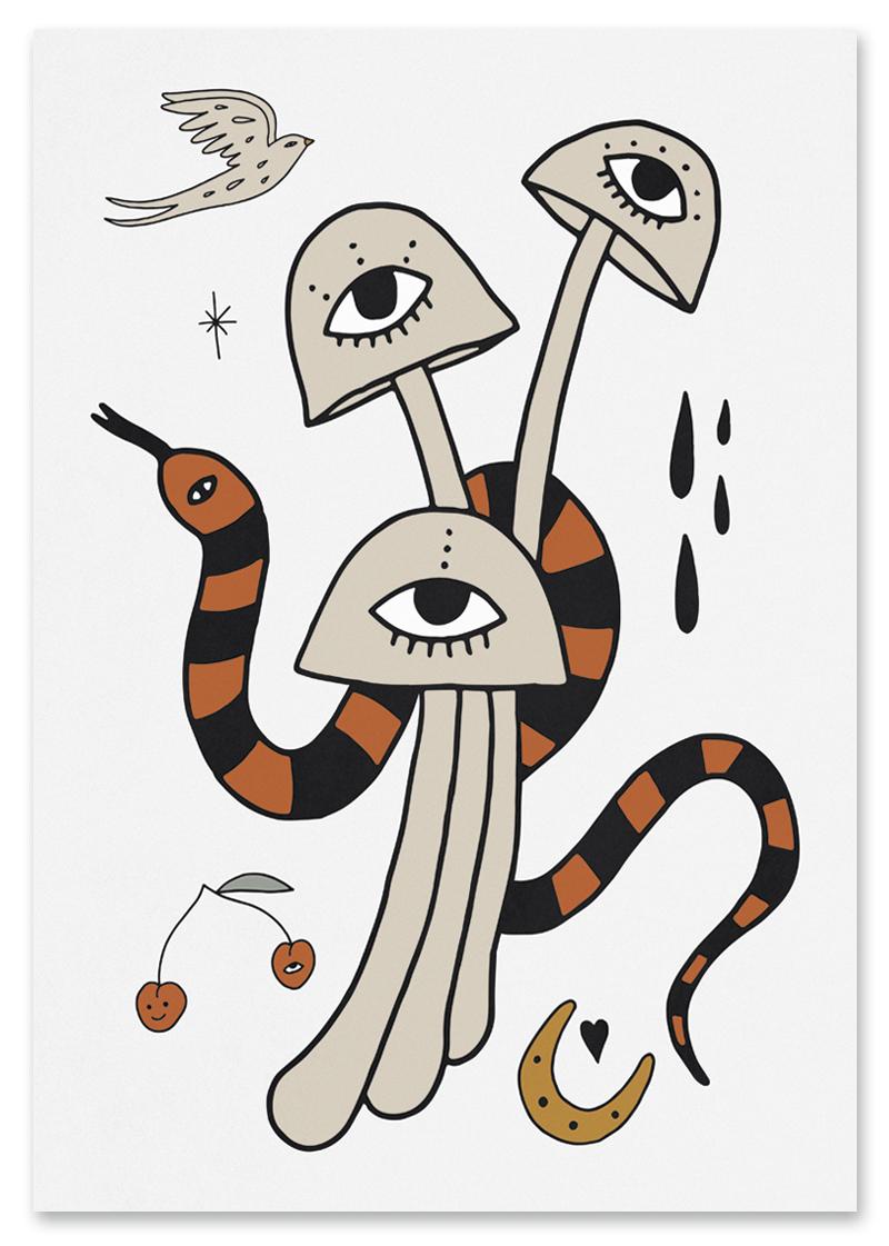 

Плакат ілюстрація гриби грибочки 30x40 cm