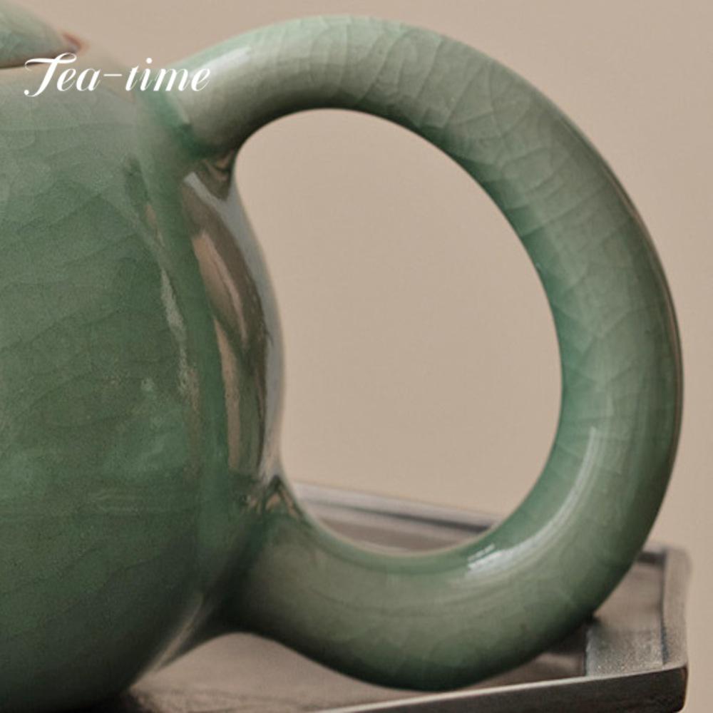 220ml Boutique Ice Flower Ru Kiln Porcelain Xishi Teapot Boutique Pot Cup Set Tea Brewing Kettle Tableware Accessories Ornaments