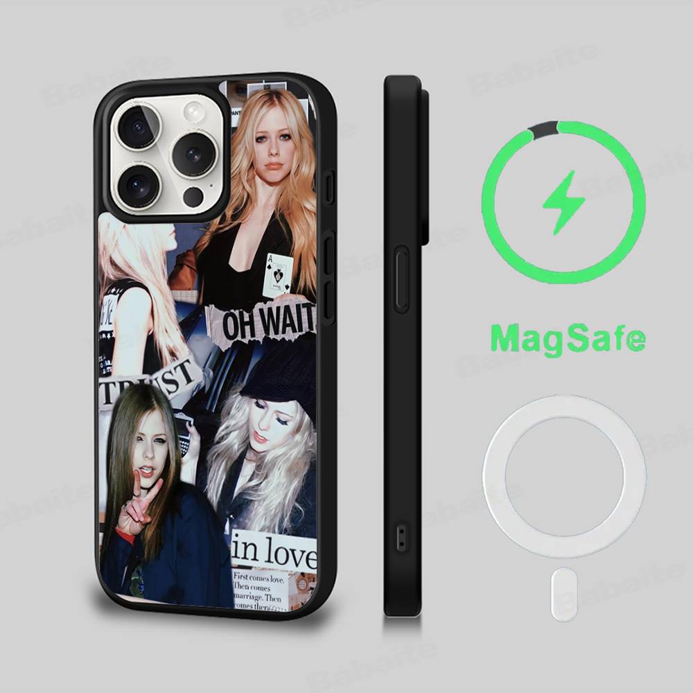 

A-Avril Ramona Lavigne Phone Case Magnetic Case For IPhone 16 14 13 12 11 15 Pro Max Plus For Magsafe Wireless Charge Cover iPhone 16