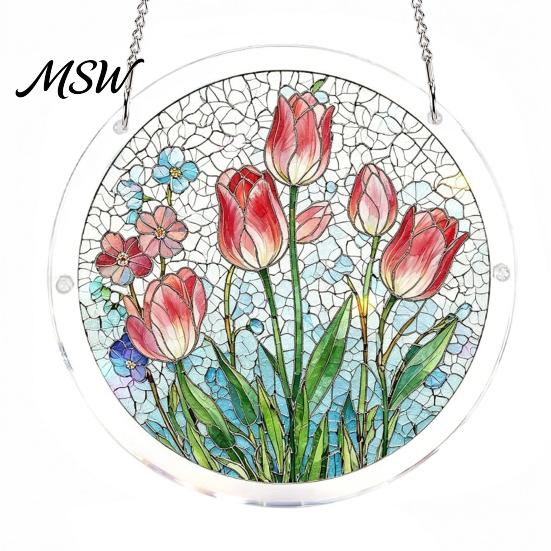 Light Refraction Sun Catcher Acrylic Puzzle Suncatcher, Colorful Window Hanging Ornament, 7.87 Inch Wall Art Decoration, Ideal for Gifting And