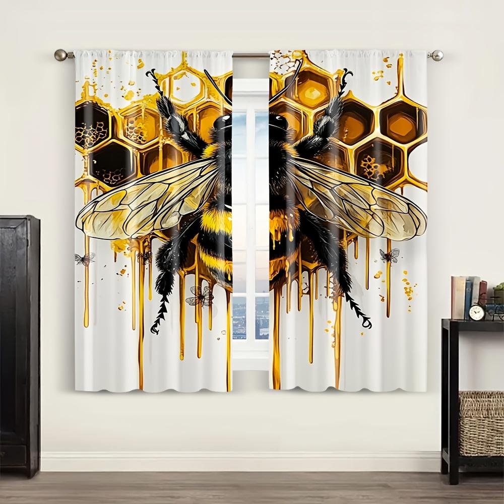 Fenstervorhänge Bienenwaben Polyester Ohne Strom Wanddekor Geeignet Raum Ästhetischer Vorhang
