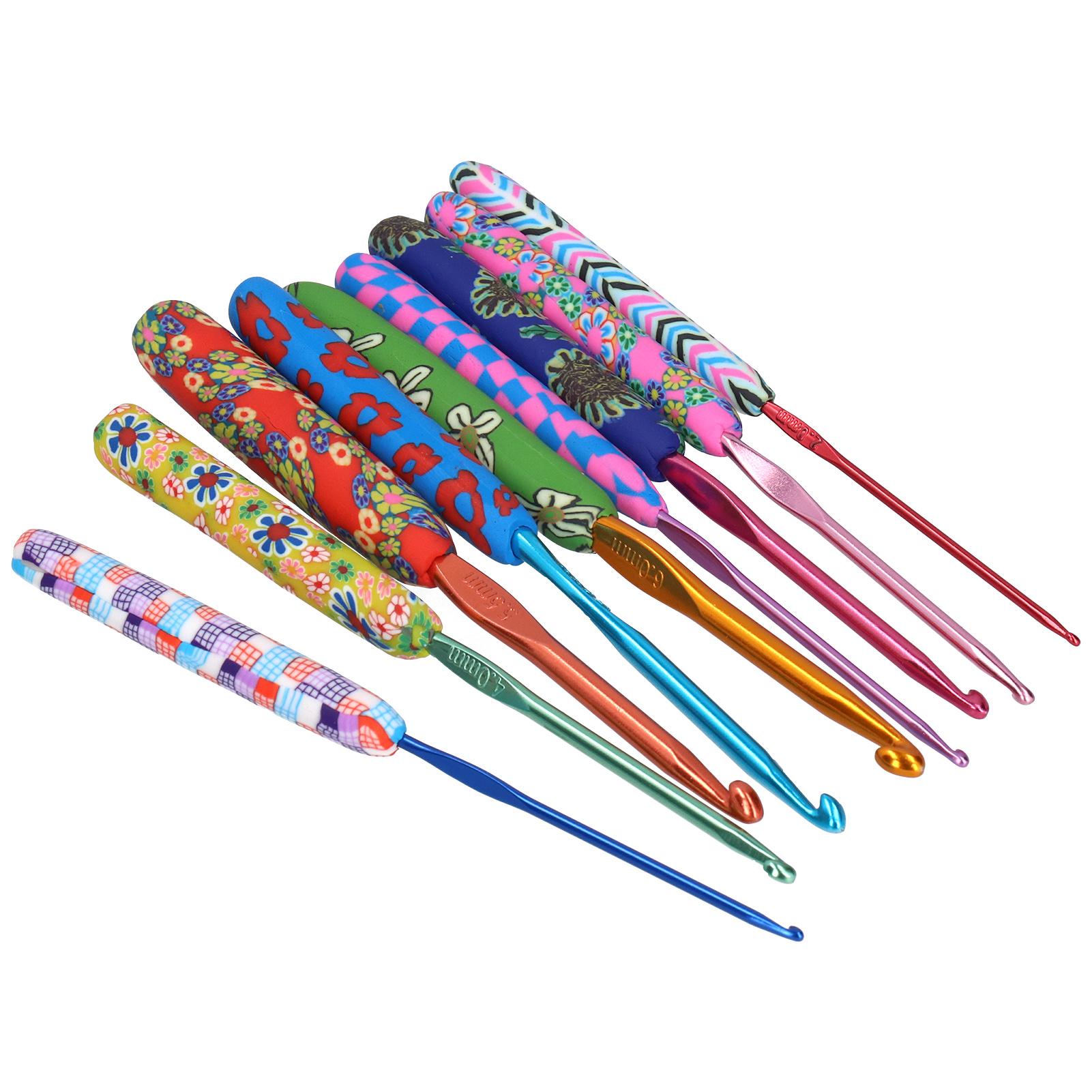 

9Pcs Crochet Hook Set with Ergonomic Handles Needles DIY Craft Accessories for Women