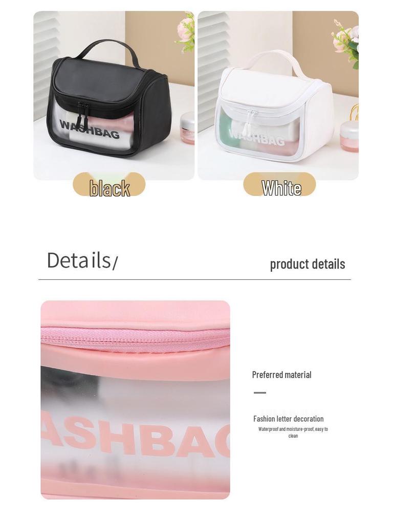 Waterproof Travel Makeup Bag Organizer with Hook - Portable Fragrance Style Handbag