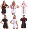 Womens Nurse Dress and Hat 2 Piece Costume Short Sleeve Front Zipper Cross Patch Dress
