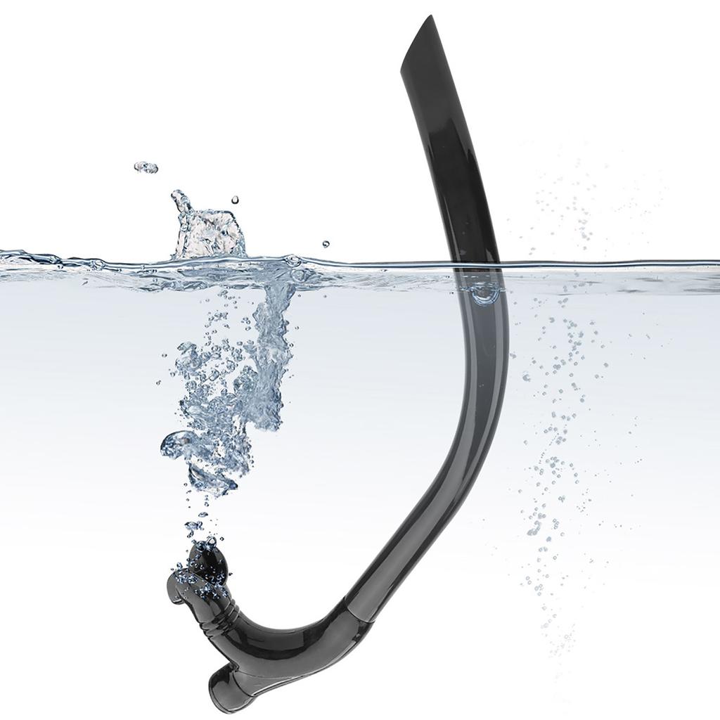 Silikonowa rurka do pływania z przodu do oddychania, profesjonalna, do nurkowania z rurką dla dorosłych(czarny)