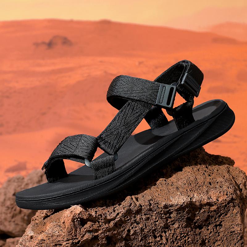 Summer Mens Casual Breathable Black Sandals Non-slip Flip Flops High Quality Outdoor Beach Slippers Water Shoes