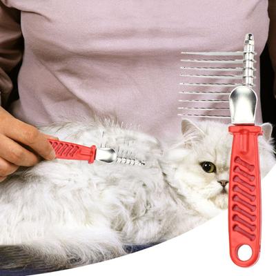Pettine per cani, rastrello, spazzola districante per cani, pettine per toelettatura in acciaio inossidabile, gatti, animali domestici, rimozione della pelliccia arruffata sullo strumento per sottopelo, prodotti per animali domestici