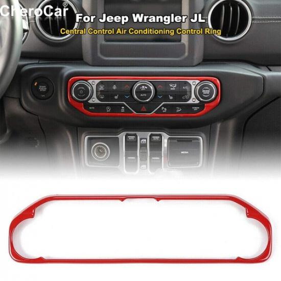 Red Air Conditioner Switch Panel Cover Trim ABS Frame for For Jeep Wrangler JL