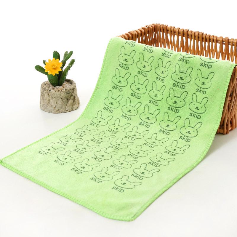 

Впитывающее полотенце из микрофибры, мочалка для сушки ванной комнаты, полотенце для лица с милым кроликом 25cm*50cm зелёный