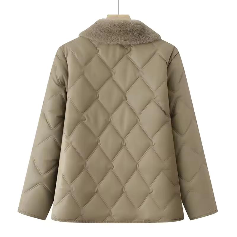 Parkas Otoño Invierno Chaqueta de Mujer Plumón Impermeable Abrigo de Algodón Femme Cuello Alto Casual Corto Cálido Ropa Exterior Señoras