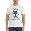 Es ist in Ordnung, ich bin in Ordnung, alles ist in Ordnung Lustige Katze Trendiges T-Shirt Fauler Stil Verstärkter Kragen T-Shirts