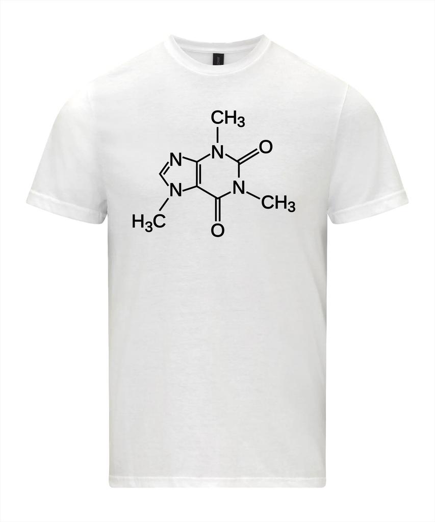 Μπλουζάκι Μορίου Καφεΐνης Καφέ Μπλουζάκι Σκελετικής Φόρμουλας Γραφικά Μπλουζάκια Ρετρό Streetwear Κοντομάνικο Ανδρικό Μπλουζάκι με Στρογγυλή Λαιμόκοψη