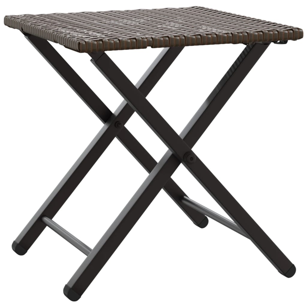 5 Piece Foldable Outdoor Dining Set Brown Poly Rattan