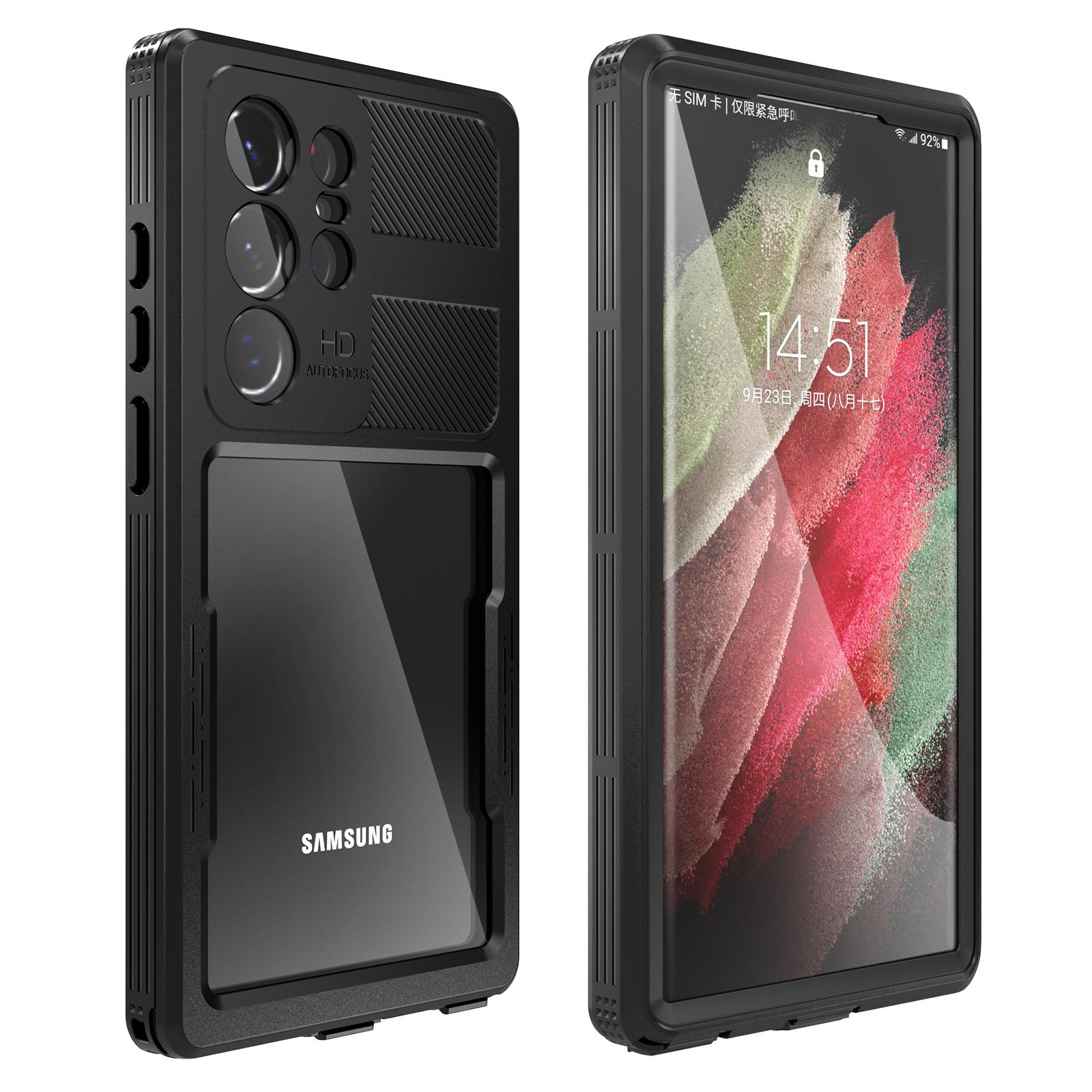 

REDPEPPER DOT For Samsung Galaxy S23 Ultra IP68 Waterproof Phone Case Anti-scratch Transparent Cell Phone Back Cover [Support Fingerprint Unlock] Black