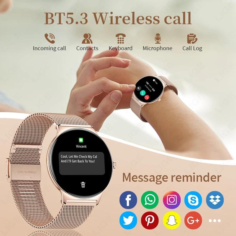 SACOSDING Ultra-Thin Fashion Women Smart Watch 1.43 Inch AMOLED HD Screen Sports Bracelet Clock Always Show Time Bluetooth Call Smartwatch
