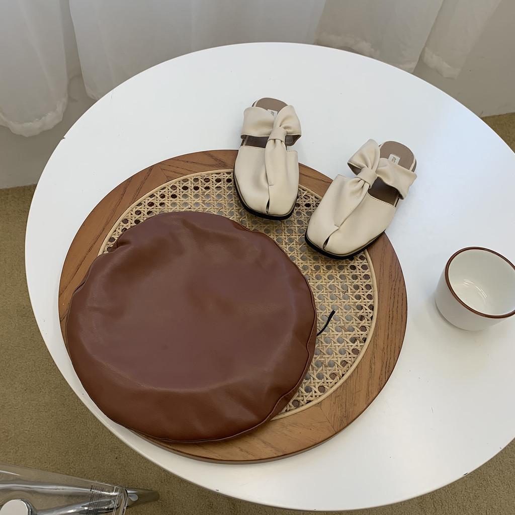 Pu Elegant Leather Beret Summer Essential Timeless Vintage Design