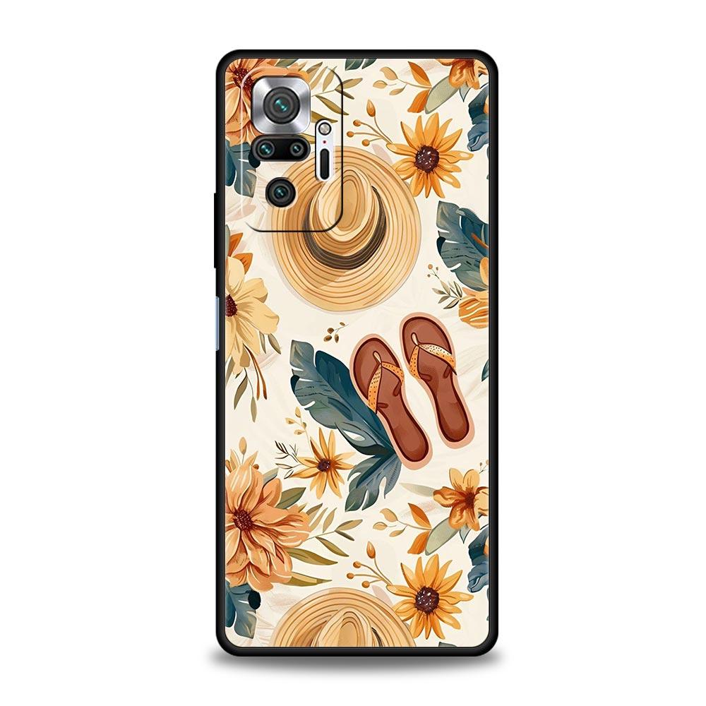 Summer Beach Phone Case Cover for Redmi 14C 10C Note 15 14 13 12 10 11 K40 Pro Plus 5G Soft TPU Shockproof Shell Fundas Capa Bag