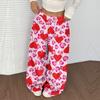 Women's Casual And Fashionable Printed Elastic Waist Loose Wide Leg Pants