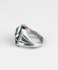 Sheen666 Teardrop Turquoise Crossbone Silver Ring (Type A)