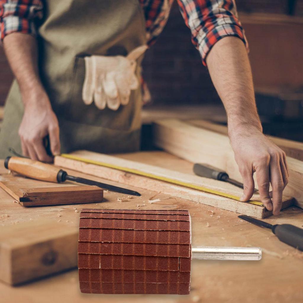 Multifunctional Cylindrical Sanding Mop Flap Sander Rollers With 6mm Shaft For Efficient Grinding And Polishing 400 Grit