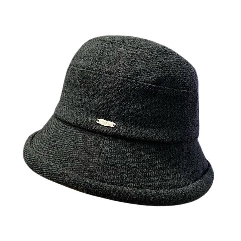 Curling Dome Basin Hat Women's Foldable Simple Versatile Bucket Hat Plain Face Small Autumn and Winter