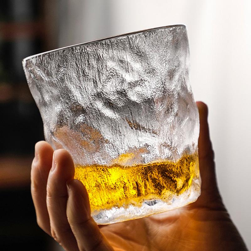 

285ml/380ml Glass Cups Glacier Pattern Water Bottle Female Fruit Juice Cup Children s Coffee Cup Kitchen Home Drinkware Beer Cup 1pcs