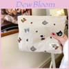 Niedliche Katze im japanischen Stil Leinen Kosmetiktasche Lippenstift Aufbewahrungstasche Federmäppchen Schwarz Grau Beige Weiches Canvas Reißverschluss