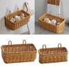 Wall Hanging Woven Basket Garlic and Ginger Storage Solution Plastic Storage Basket for Kitchen Vegetables and Spices