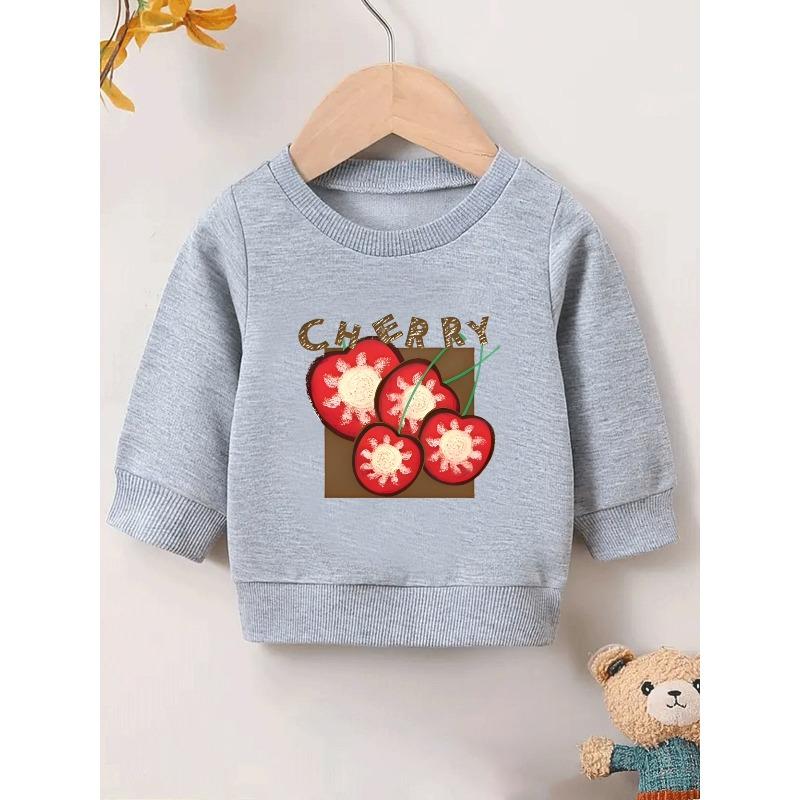European Sizes Cute and Fun Printed Pattern, Thin and Versatile Comfortable Round Neck Hoodie for 0-3 Year Old Kids , Suitable for Outdoor Wear