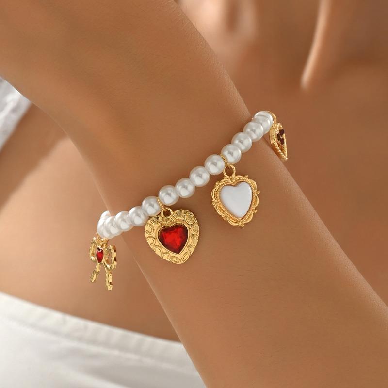 Cross pendant fashion exaggerated love necklace women's sweet bow imitation pearl neck chain