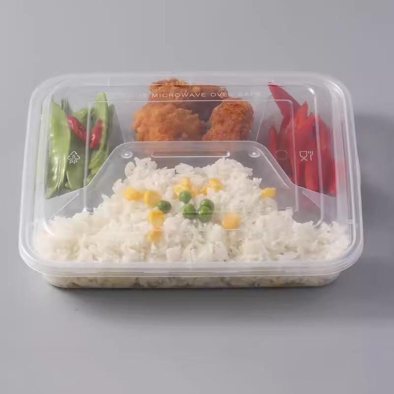 Transparent Disposable Multi-Compartment Takeaway Containers