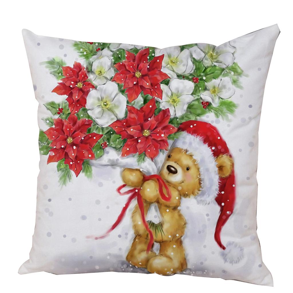 Kissenbezug Weihnachtsmann Kissenbezug Dekoration Niedlicher Cartoon Schneemann Kissenbezug Zuhause Sofa Lendenwirbelstütze Stickerei