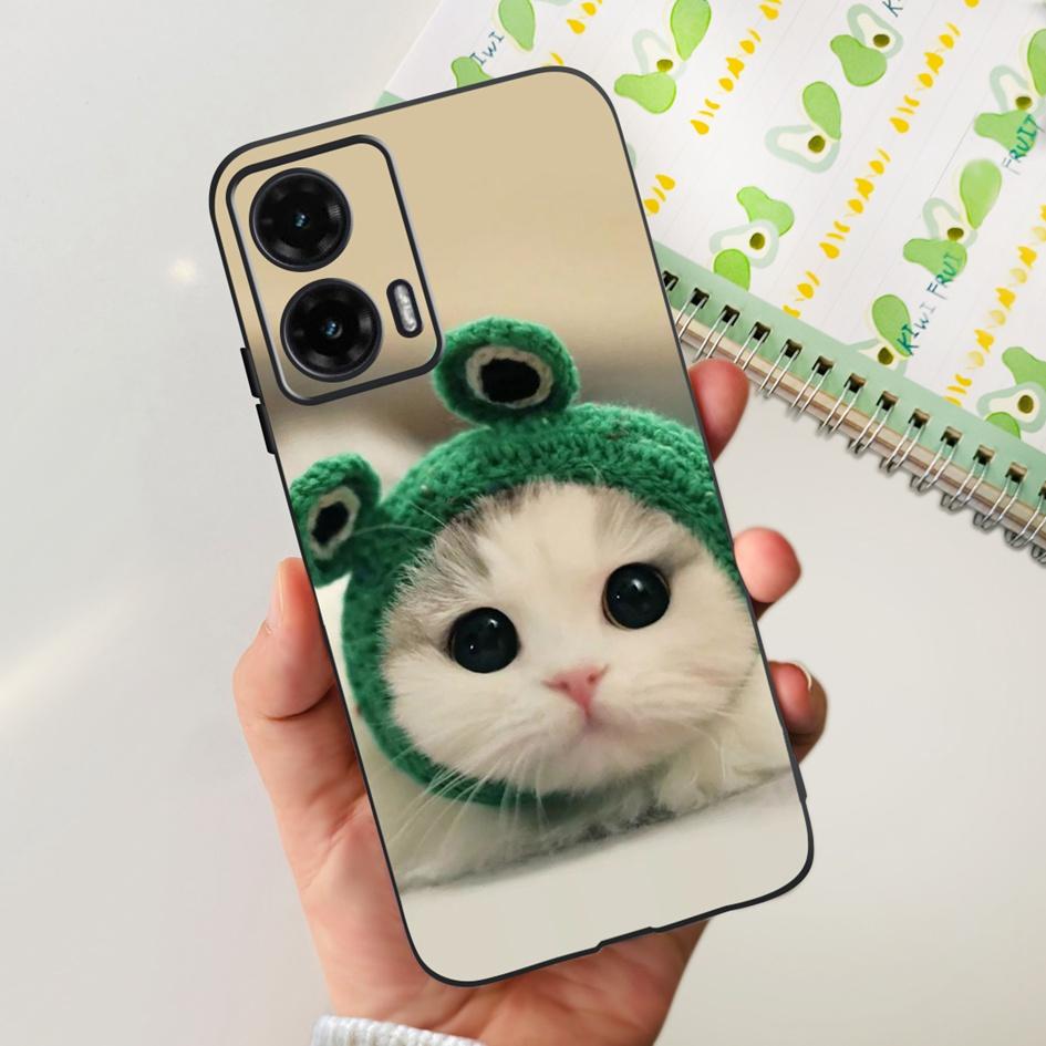 For Motorola Moto G35 5G Case 2024 Cute Cartoon Cat Butterfly Bumper Soft Silicone Phone Cases For MotoG35 G 35 Protective Cover