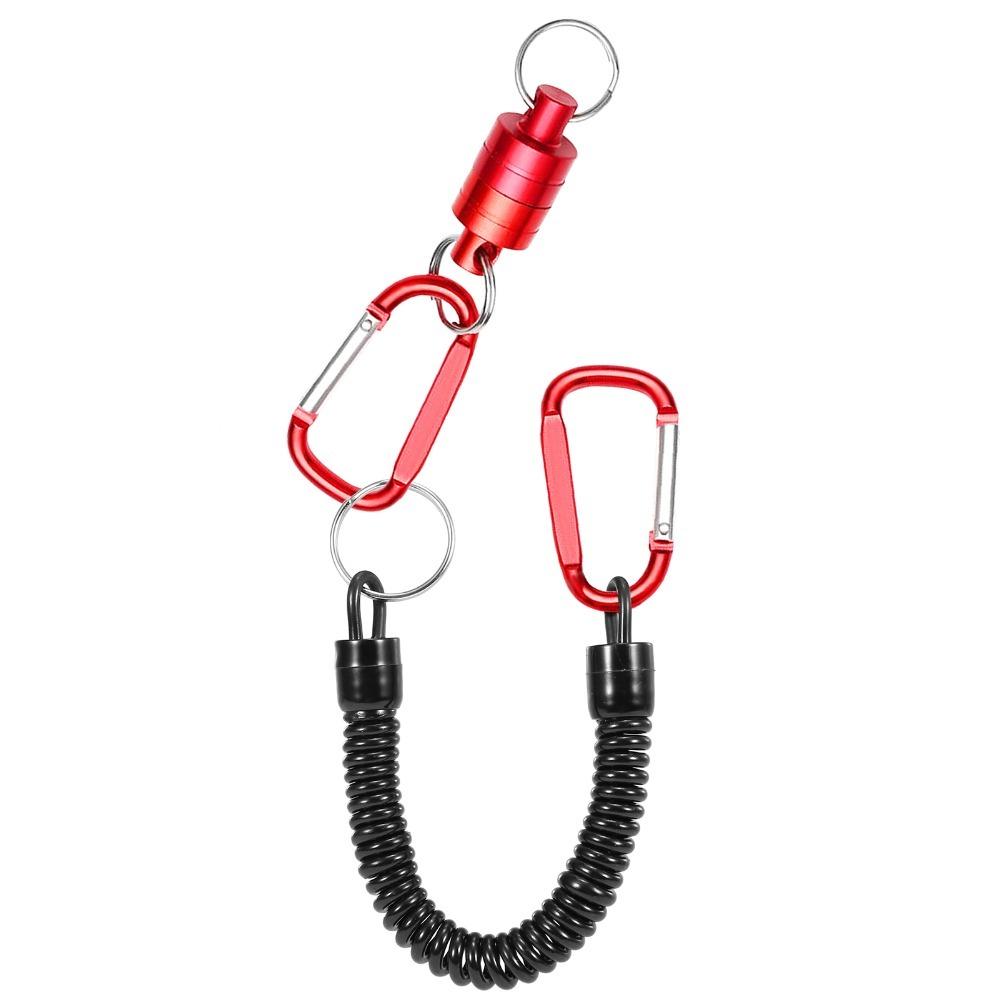 with Carabiner Clip Magnetic Net Release 3 Colors Lightweight Fishing Lanyard with Retractable Coiled Magnetic Fishing Holder