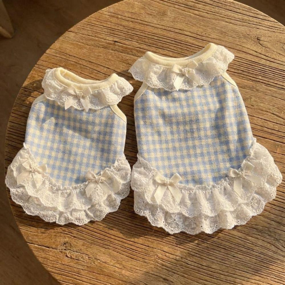 Comfortable Pet Dog and Cat Checkered Clothes Small Dog Vest  Spring Summer Season