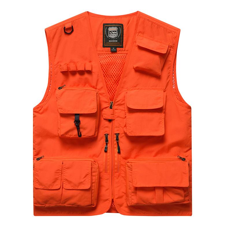 Vest tooling multi-pocket men's thin team outdoor vest breathable sports vest vest can be printed LOGO