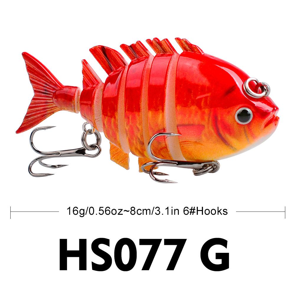 

Приманка False Bait 6-секційна багатосекційна риба 8 см 16 г Bionic Plastic Hard Bait, Top Mouth Seabass Overfeeding Fish Bait HS077 8cm 16g