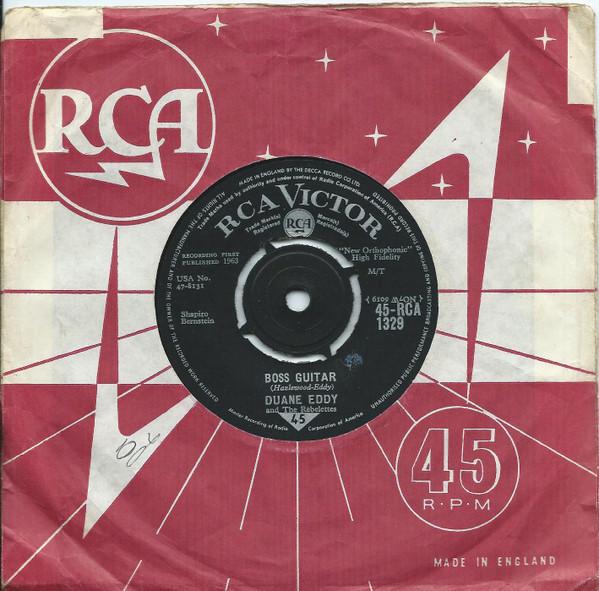 

7-дюймовая пластинка DUANE EDDY THE REBELETTES Boss Guitar 45R1329 RCA Victor 1963 UK Rock Б/у
