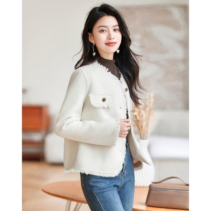 

Women s Elegant Wool Blend Coat M
