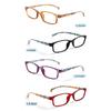 TUREZING 4 Pairs Presbyopia Eyeglasses Stylish Printed Pattern with Spring Hinges for Gentlemen Women Cheap Presbyopia Oval Clear Lenses