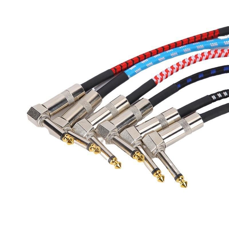 1/3Pcs Guitar Effect Pedal Patch Cable 6.35Mm Cord Low Noise Shielded Audio Cable Electric Guitar Color Braided Cable 15/30Cm
