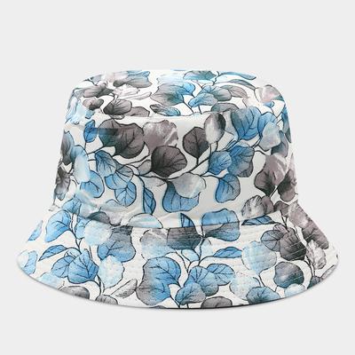 Women's  Bucket Hat Sunshade Flower Pattern Wide Brim Bucket Cap for Outdoor Casual Sunhat New Vintage Design
