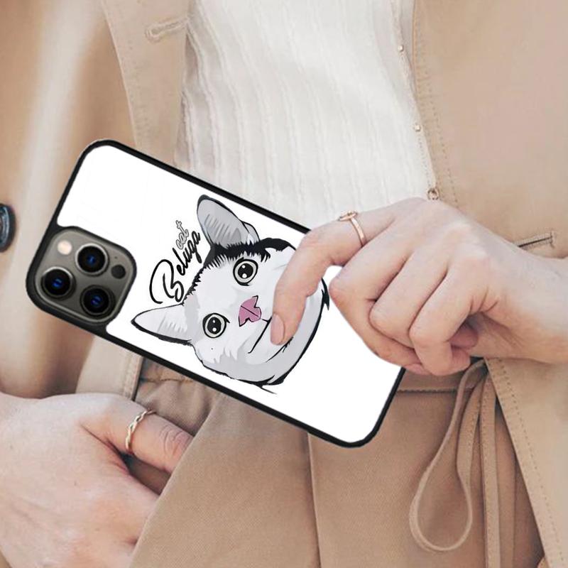 Beluga Cat Meme Face Smiling Magnetic Phone Case For APPLE iPhone 17 Air 16 14 13 12 Pro Max 15 Plus Wireless MagSafe Cover