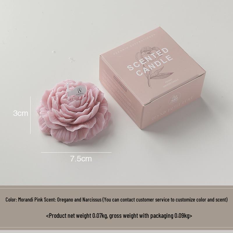 Peony Flower-Shaped Scented Candle Figurine - Ideal Gift for Teachers and Girls
