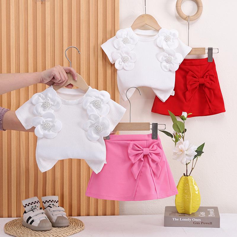 New Summer Baby Clothes Kids Girls Clothing Suit Children T-Shirt Skirt 2Pcs/Sets Toddler Casual Costume Infant Tracksuits
