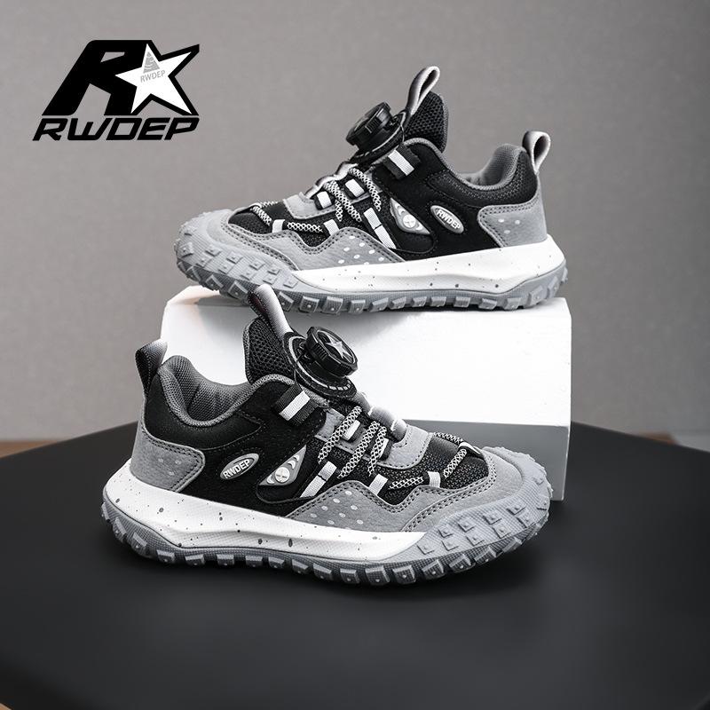 Running shoes, sports shoes, children's shoes, middle-aged children and boys 2025 explosion, red star leather surface, autumn and winter two cotton