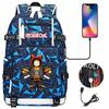 Gaming Print Backpack Large Capacity Travel Bag with USB Charging Port for Middle High School Students Boys Girls Teens