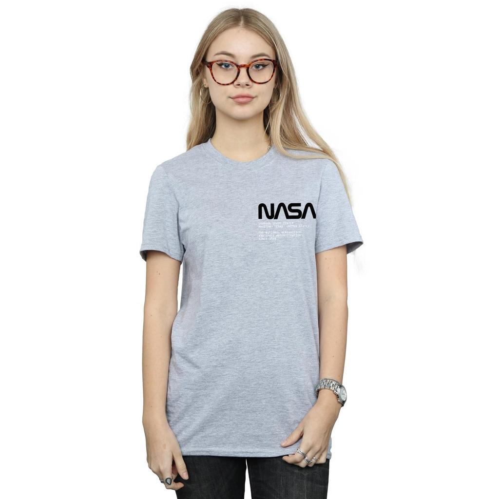 NASA Womens/Ladies Johnson Worm Pocket Print Cotton Boyfriend T-Shirt