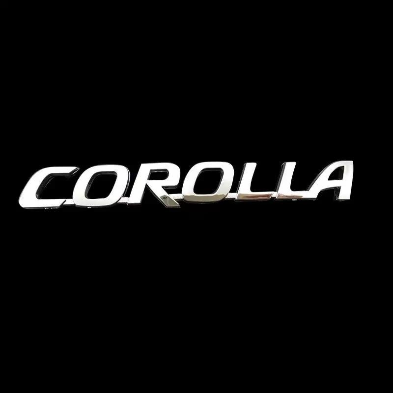 FHZR7 1Pc 3D Glossy Black Silver Corolla Letters Sticker For Toyota Corolla Trunk Emblem Badge Car Accessories Modified Car Sticker