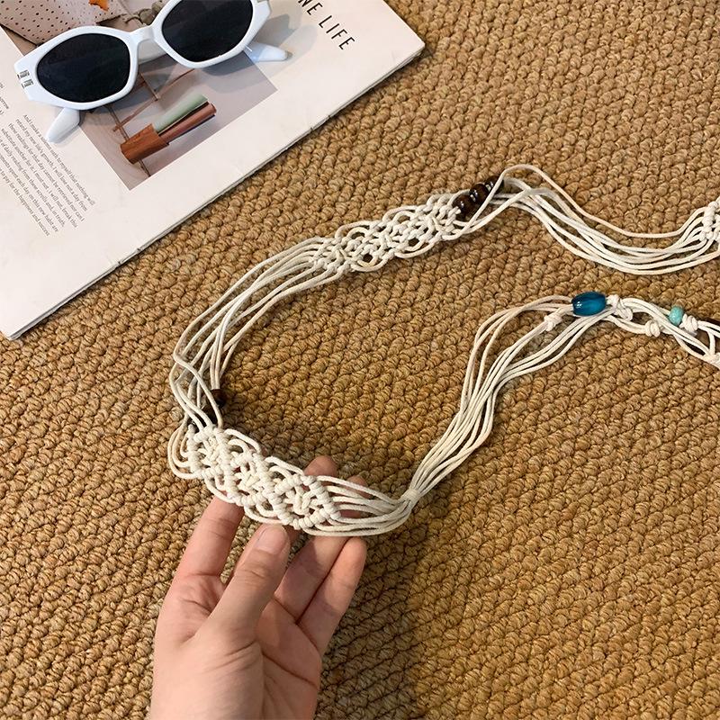 Retro Ethnic Hand-woven Waist-cinching Belt for Dresses